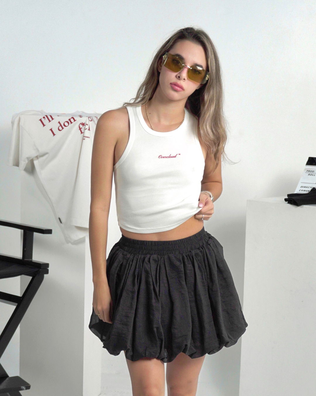 Crop top essential marfil