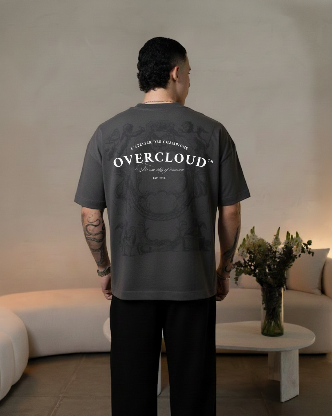 Angels Oversized Tee – Dark Grey