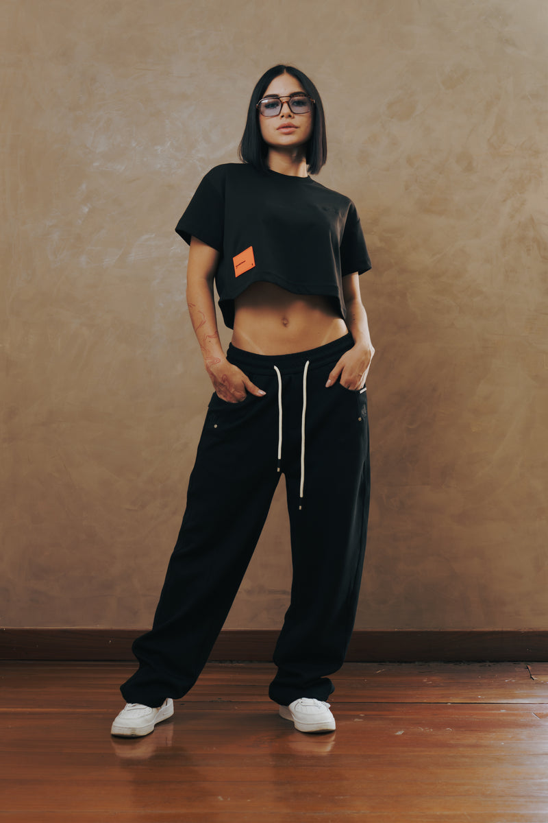 Dynasty Crop Top - Black