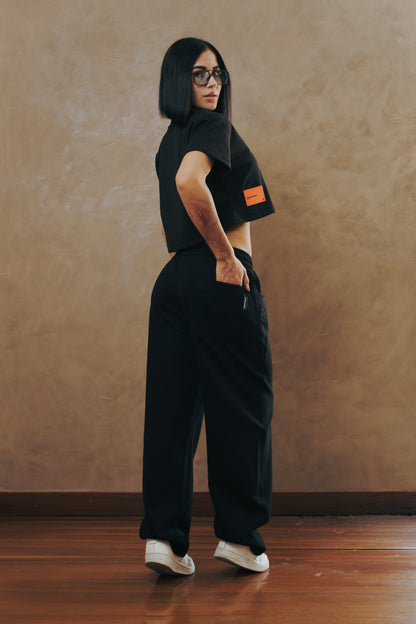 Dynasty Crop Top - Black